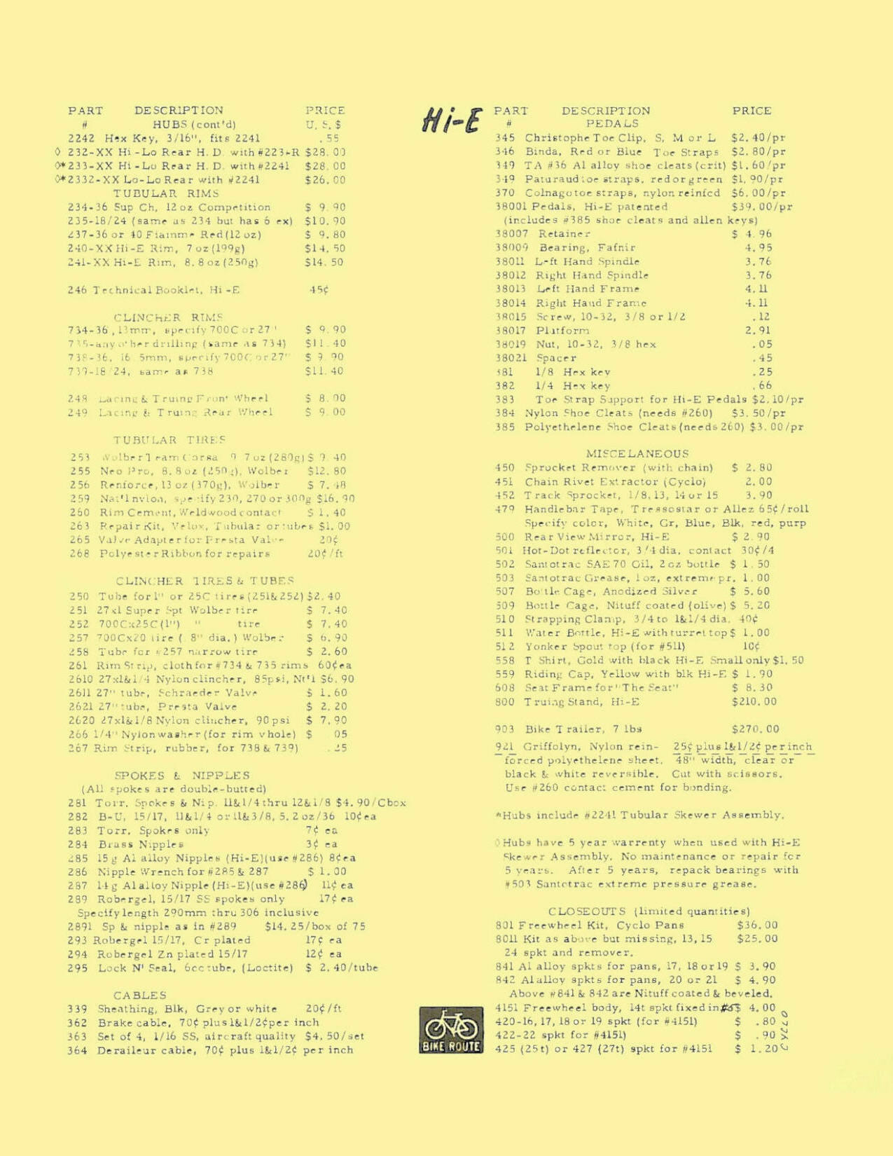 Hi-E parts list (01-1979) - Page 002