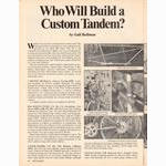 <-- Bicycling Magazine 08-1976 --> Custom Tandem Builders