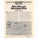 <-- Bicycling Magazine 09-1976 --> Special Kobe Cobra / Zebrakenko Wind