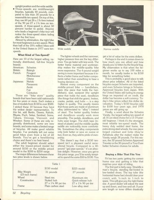 <------ Bicycling Magazine 07-1978 ------> First Time Bicycle Buyers Guide