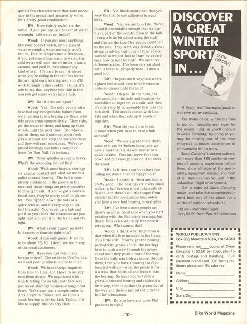 <---------- Bike World 01-1975 ----------> An Interview With Phil Wood