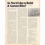 <-- Bicycling Magazine 03-1975 --> So You’d Like To Build A Custom Bike?