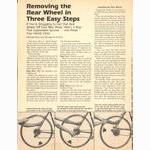 <-- Bicycling Magazine 11-1979 --> Removing The Rear Wheel In Three Easy Steps