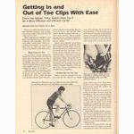<------ Bicycling Magazine 01-1980 ------> Getting In And Out Of Toe Clips With Ease