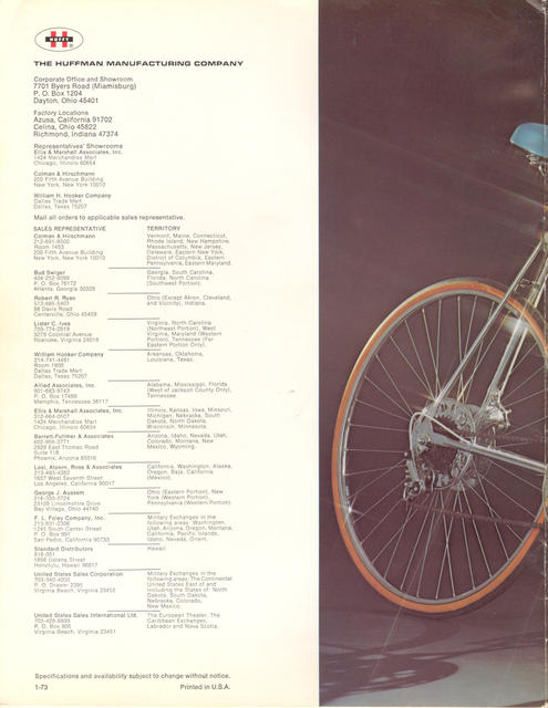 Huffy catalog (1973)