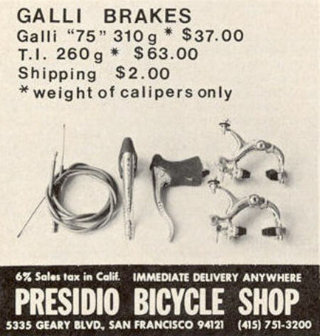 Galli 75 brakeset advertisement (04-1977)