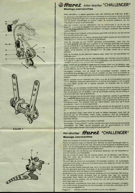 Huret Challenger fitting instructions (1974)