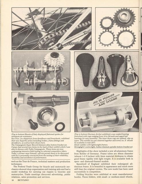 <------ Bicycling Magazine 12-1976 ------> 1976 Cologne Bicycle Show - Part 1