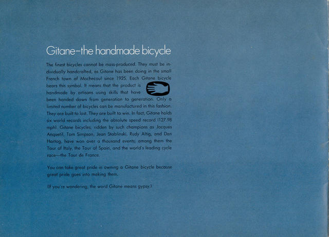 Gitane catalog (1970-1974)