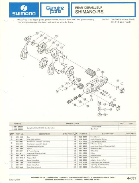 Shimano parts catalog  (04-1979)