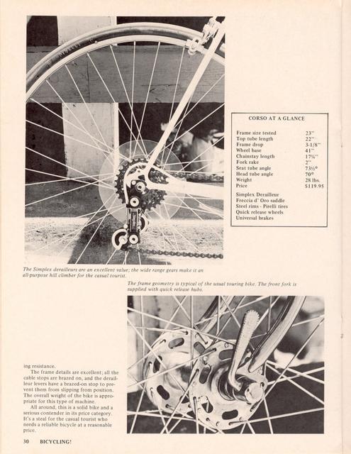 <------ Bicycling Magazine 10-1972 ------> Corso