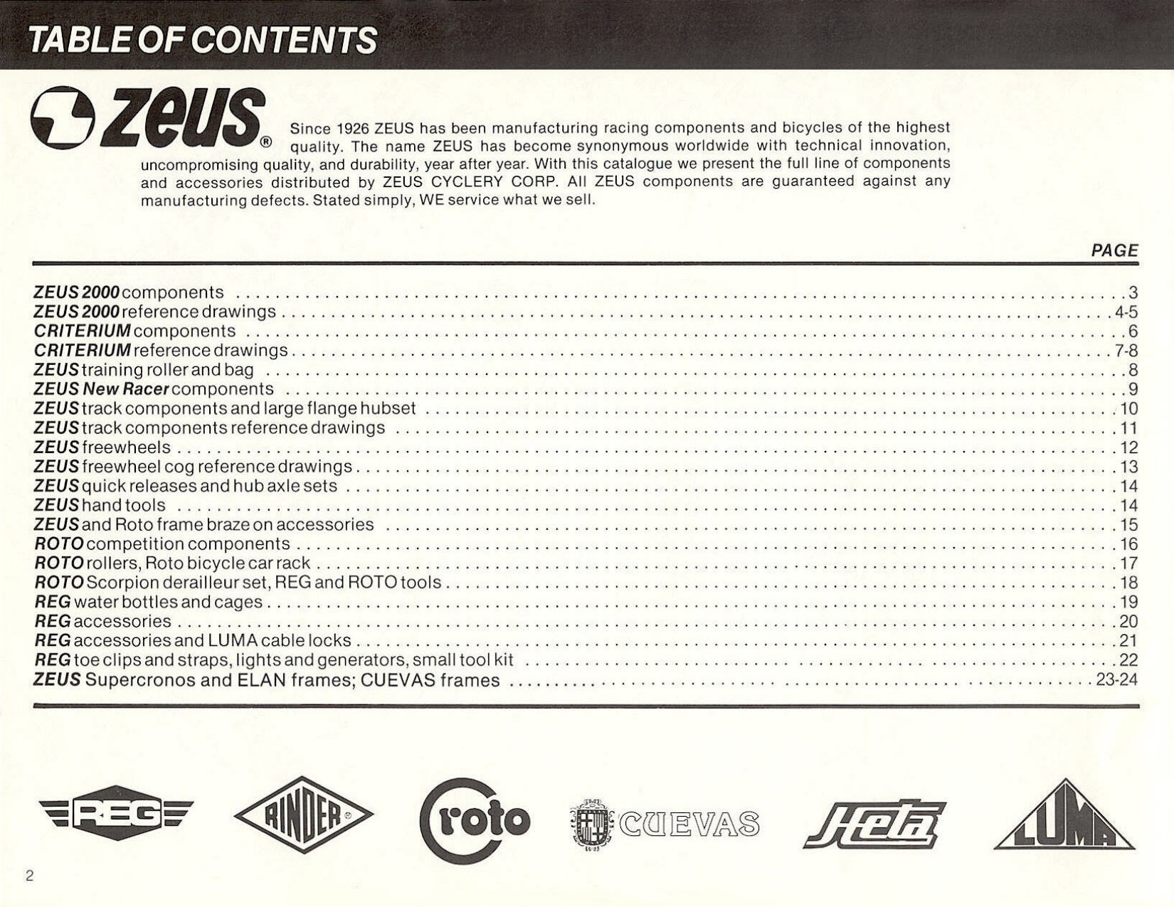 Zeus Cyclery (USA) catalog (1982)