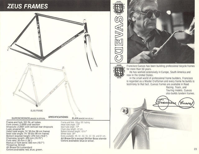 Zeus Cyclery (USA) catalog (1982)