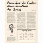 <------ Bicycling Magazine 08-1972 ------> Converting The SunTour Honor Derailleurs For Touring