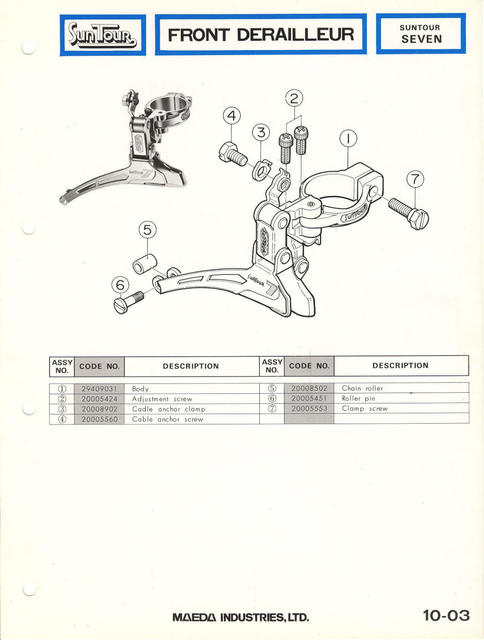 SunTour parts catalog (1976)