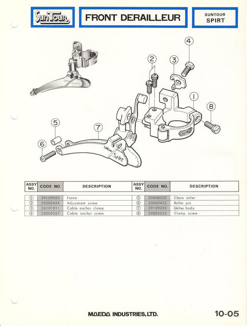 SunTour parts catalog (1976)