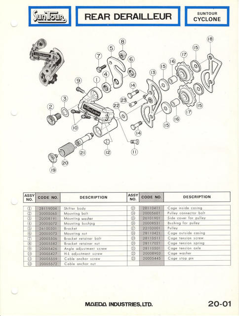 SunTour parts catalog (1976)
