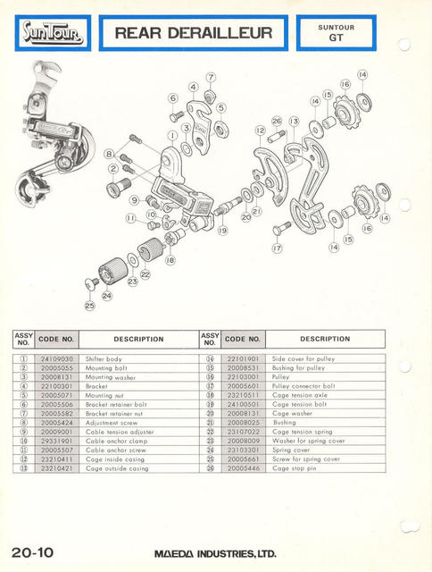 SunTour parts catalog (1976)