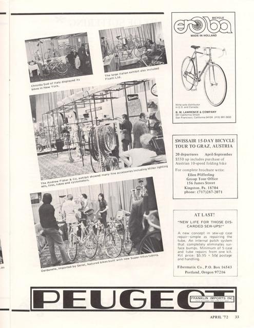 <------ Bicycling Magazine 04-1972 ------> 1972 New York International Cycle Show