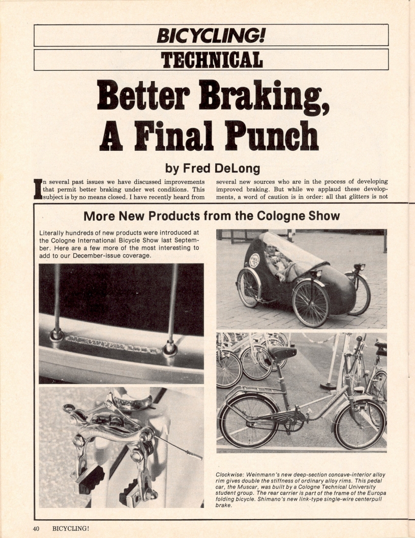 <------ Bicycling Magazine 02-1977 ------> 1976 Cologne Bicycle Show - Part 2