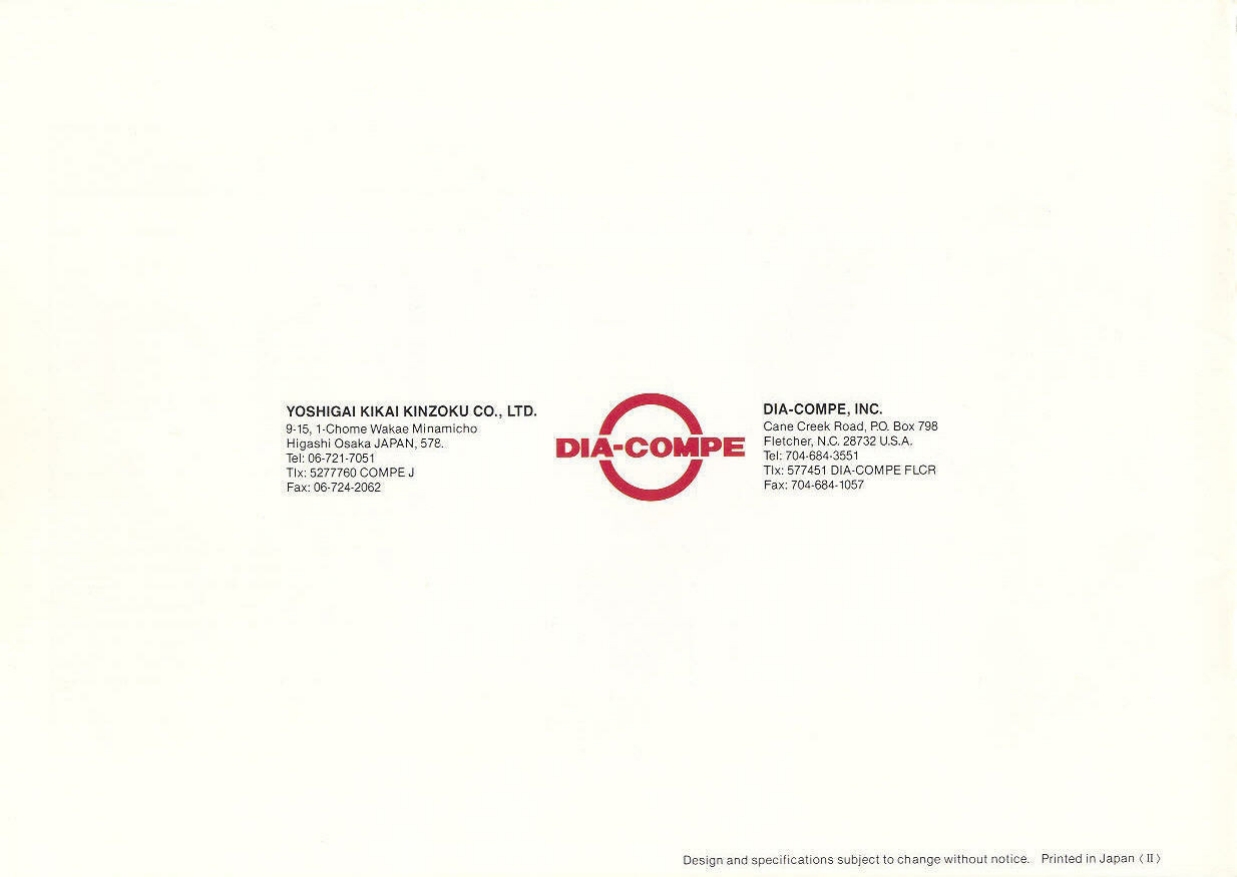 Dia-Compe catalog (1986)