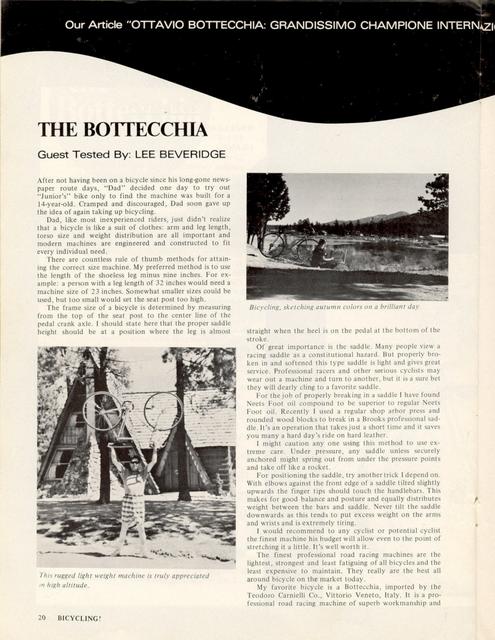 <------ Bicycling Magazine 02-1971 ------> Bottecchia