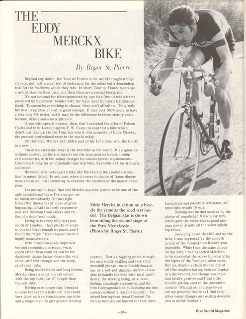 <---------- Bike World 12-1973 ----------> Falcon Merckx (1973 TdF winning bike)