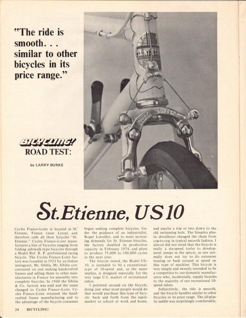 <------ Bicycling Magazine 12-1974 ------> St. Etienne US-10