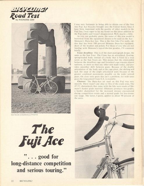 <------ Bicycling Magazine 02-1975 ------> Fuji Ace