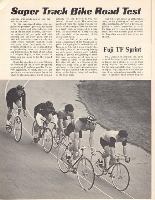 <------ Bicycling Magazine 07-1975 ------> Super Track Bikes - Fuji / Kabuki / Masi / Miyata / Panasonic / Ron Cooper