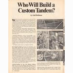 <------ Bicycling Magazine 08-1976 ------> Custom Tandem Builders