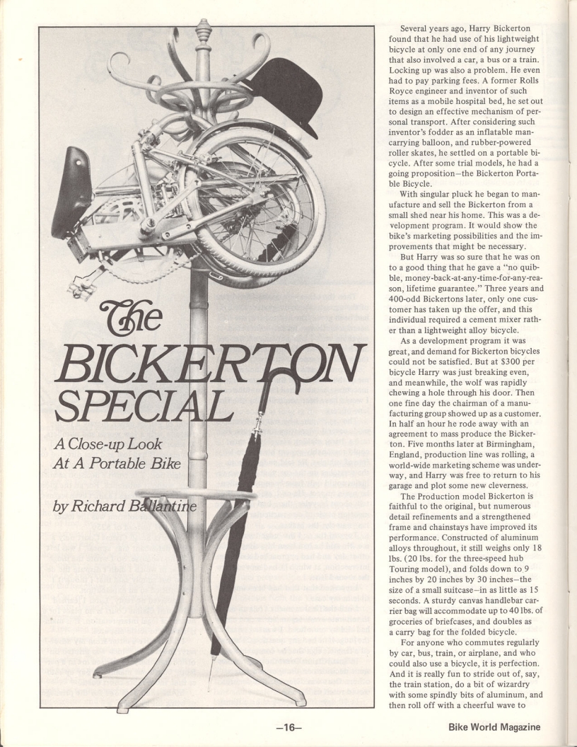 <---------- Bike World 12-1976 ----------> Bickerton Special