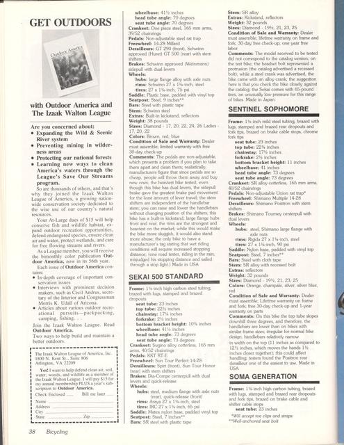 <------ Bicycling Magazine 10-1978 ------> Consumer’s Guide To $100 to $150 Bikes