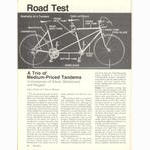 <------ Bicycling Magazine 11-1978 ------> A Trio of Tandems - Gitane / Motobecane / Peugeot