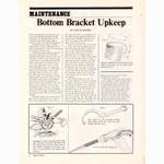 <------ Bicycling Magazine 11-1970 ------> Bottom Bracket Upkeep