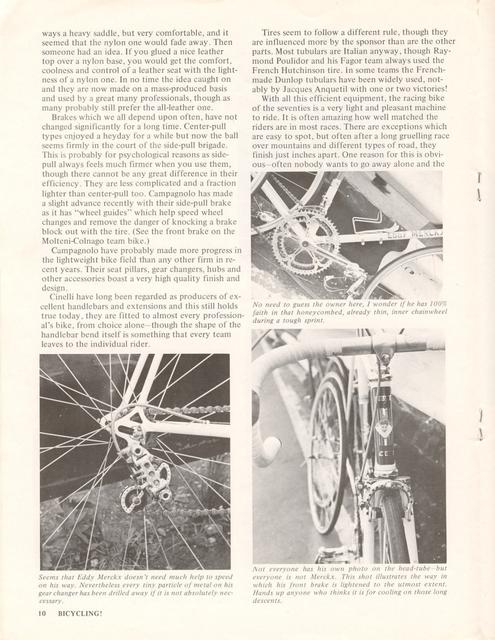 <------ Bicycling Magazine 04-1971 ------> The Bikes The Stars Use