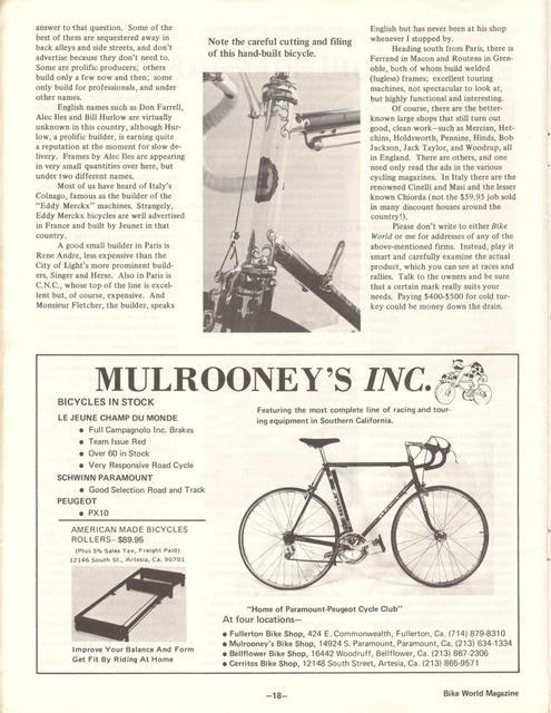 <---------- Bike World 02-1973 ----------> Custom-Made Bicycles