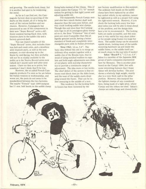 <---------- Bike World 02-1974 ----------> All About Components - Part 5 - Seat Posts / Binder Bolts