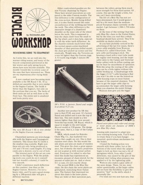 <------ Bicycling Magazine 08-1975 ------> 1975 Equipment Review