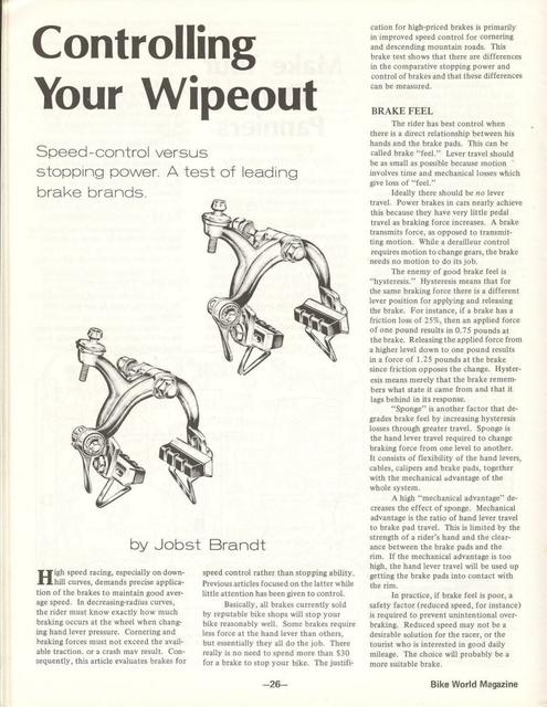 <---------- Bike World 09-1975 ----------> Controlling Your Wipeout - Testing Leading Brake Brands