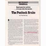 <------ Bicycling Magazine 11-1976 ------> The Positech Brake