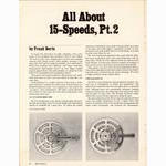 <------ Bicycling Magazine 04-1977 ------> All About 15 Speeds - Part 2