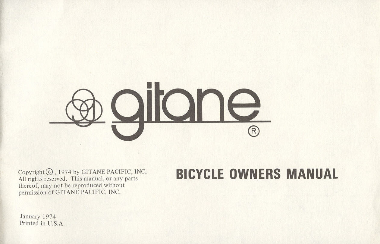 Gitane Owners Manual (01-1974)