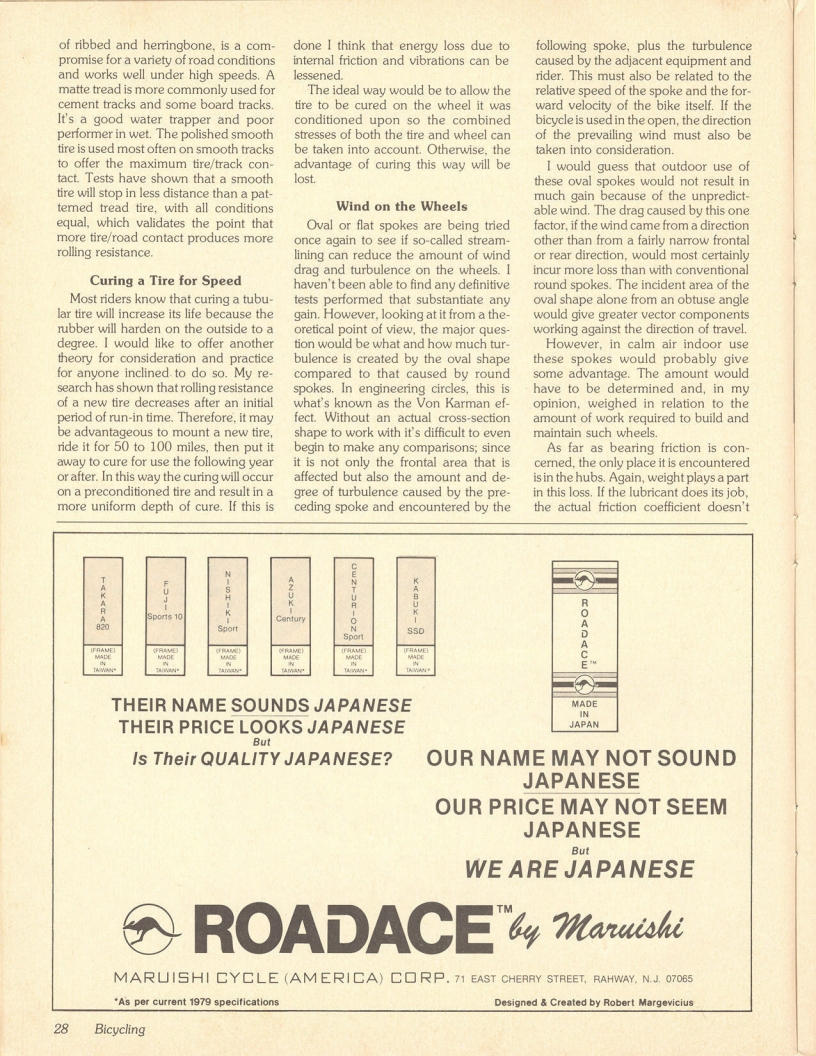 <------ Bicycling Magazine 06-1979 ------> Reducing Rolling Resistance