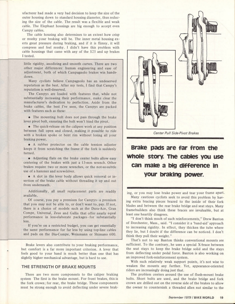 <------ Bicycling Magazine 09-1979 ------> Advanced Braking Theory