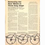 <-- Bicycling Magazine 11-1979 --> Removing The Rear Wheel In Three Easy Steps