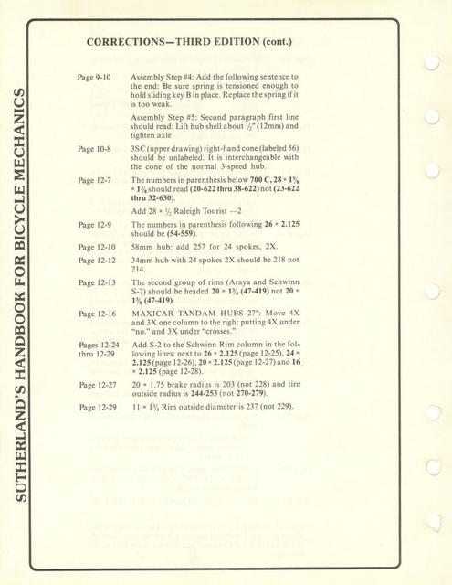 Sutherland’s Handbook For Bicycle Mechanics (3rd Edition)