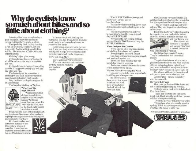 Weyless clothing brochures (1976)