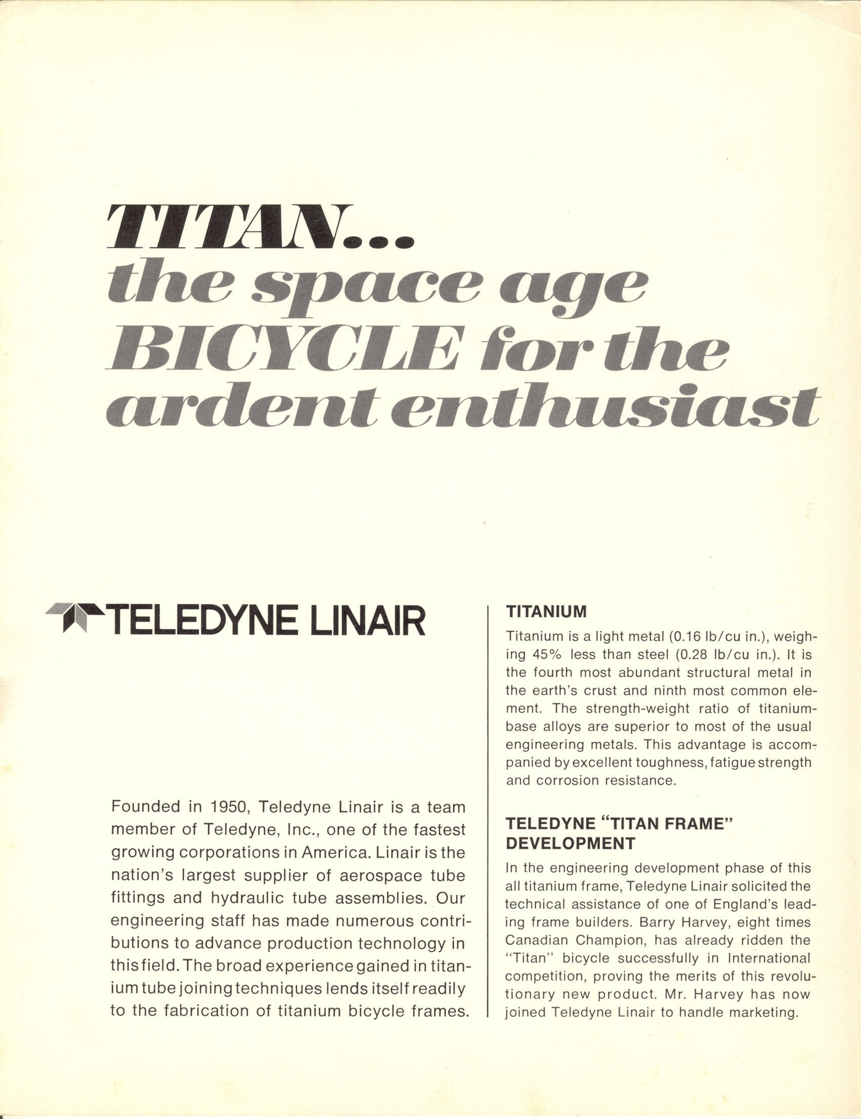 Teledyne Titan catalog (1973)