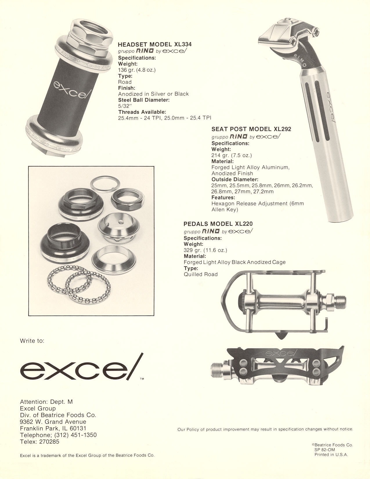 Excel Rino brochure (09-1982)